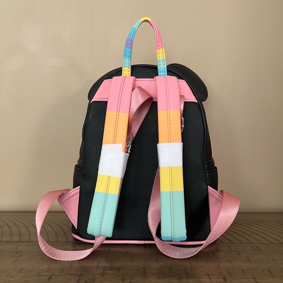 Loungefly Disney Mickey Mouse Pastel Rainbow Mini Backpack And Wallet - Picture 5 of 12